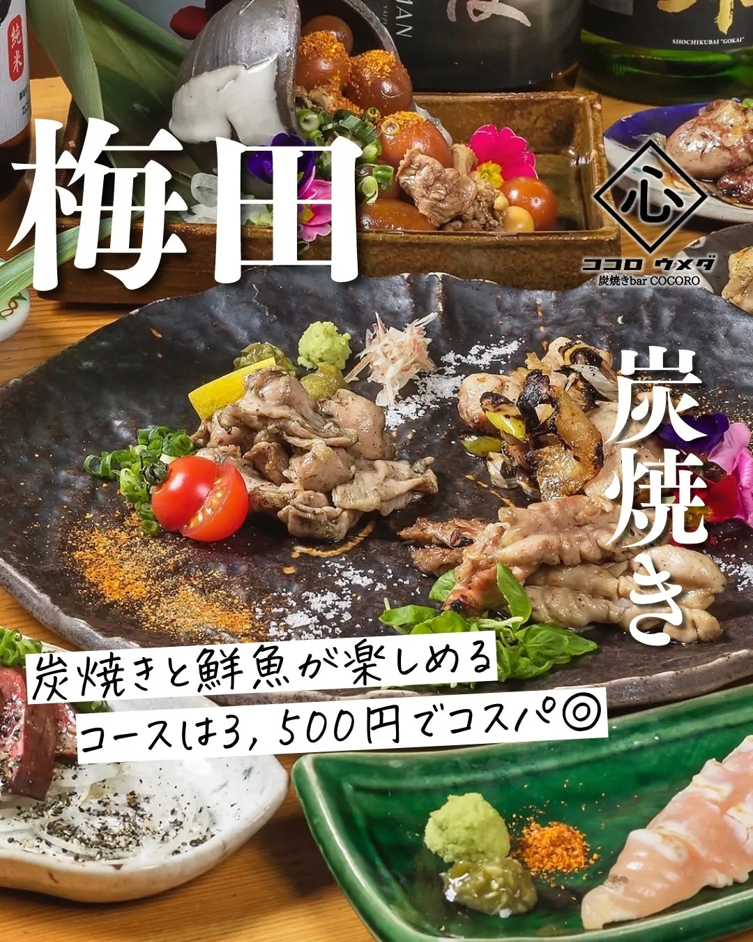 海鮮や炭焼き鳥など創作料理が充実しています！